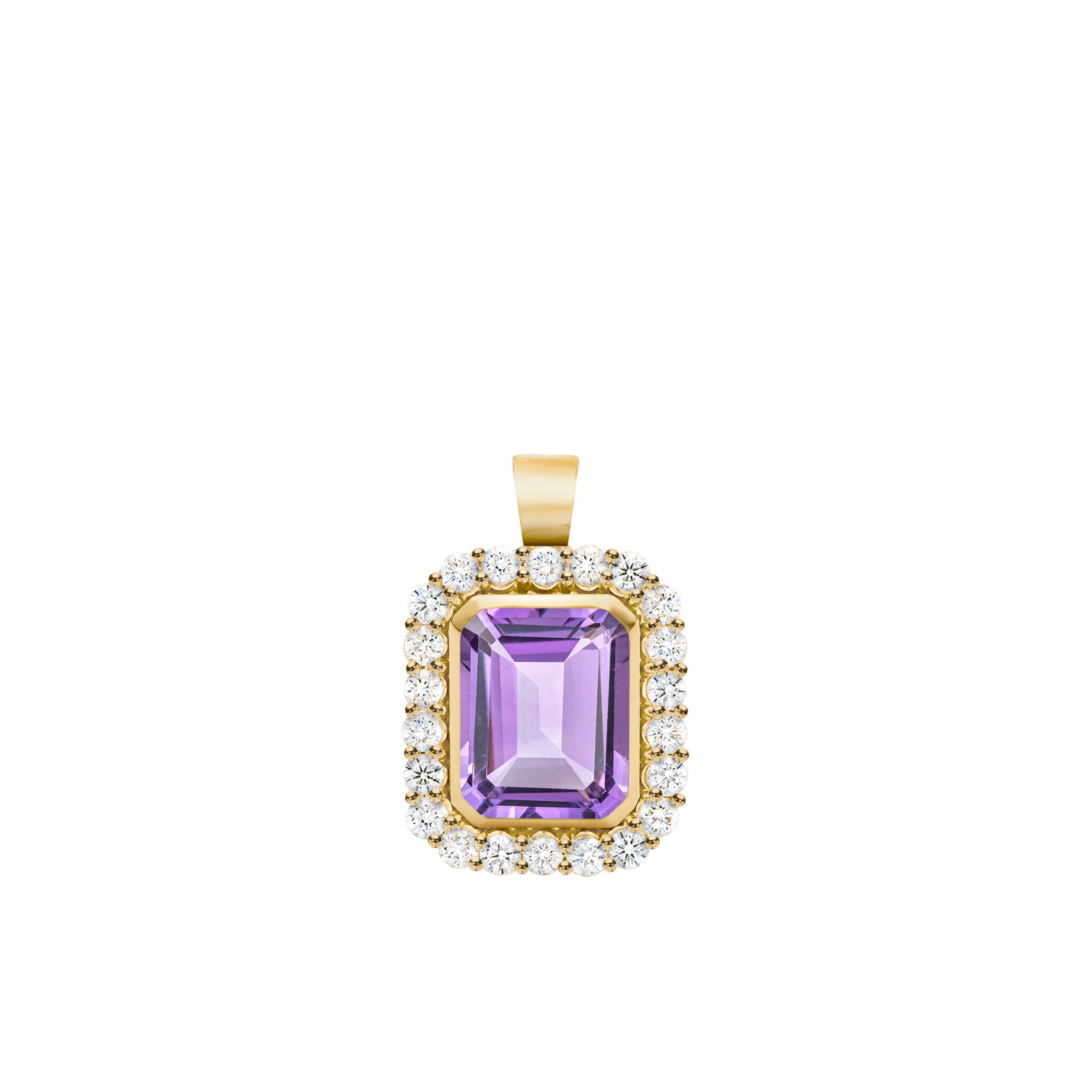 Warren Amethyst Pendant with Diamonds 